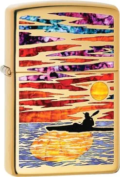 Zippo Kayak Design High Polish Brass Lighter
