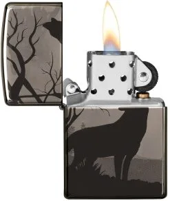 Zippo Wolves Design Black Ice® Lighter -rejseudstyr Butik 72600059 2
